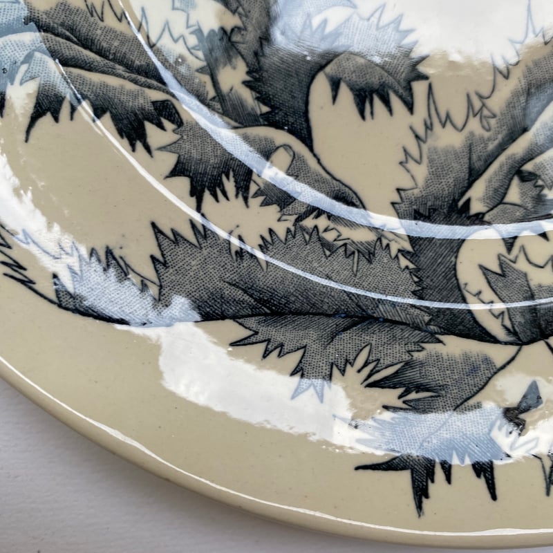 19世紀後半 ロンシャン シャルドン ディナープレート アザミ柄 1−4