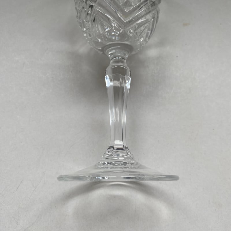 クリスタルガラスのカット容器 中型 20世紀中期 カット・グラス クリスタル ワイン・グラス 2点セット