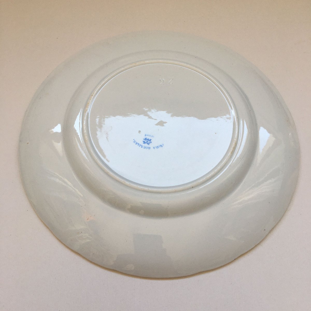 19世紀後半 クレイユ・エ・モントロー フローラ・ロカイユ ブルー