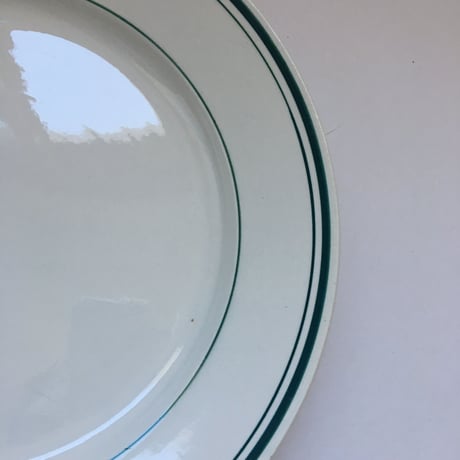ジアン　プラ　大平皿　ストライプ　グリーン