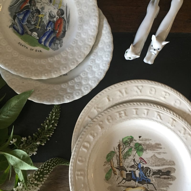 19世紀 チャールズ・アレトン&サン おしゃべりなお皿 アルファベット