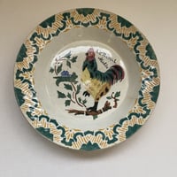 19世紀　ジアン　スープ・プレート　ポショワー　にわとり柄　ポリクローム