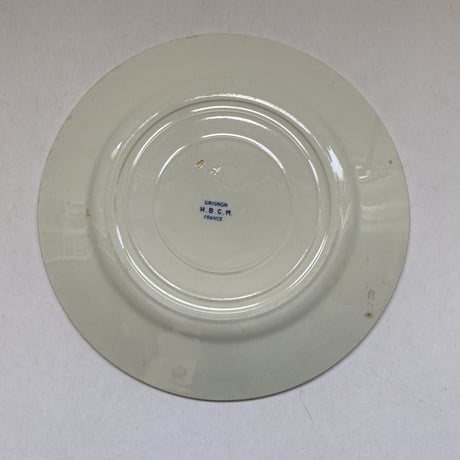 １９２０年代　HBCM     グリニョン　デザート・プレート　幾何学模様　ブルー 1-12