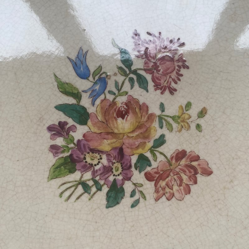 19世紀後半 ロンシャン ディナー・プレート ポリクローム お花柄