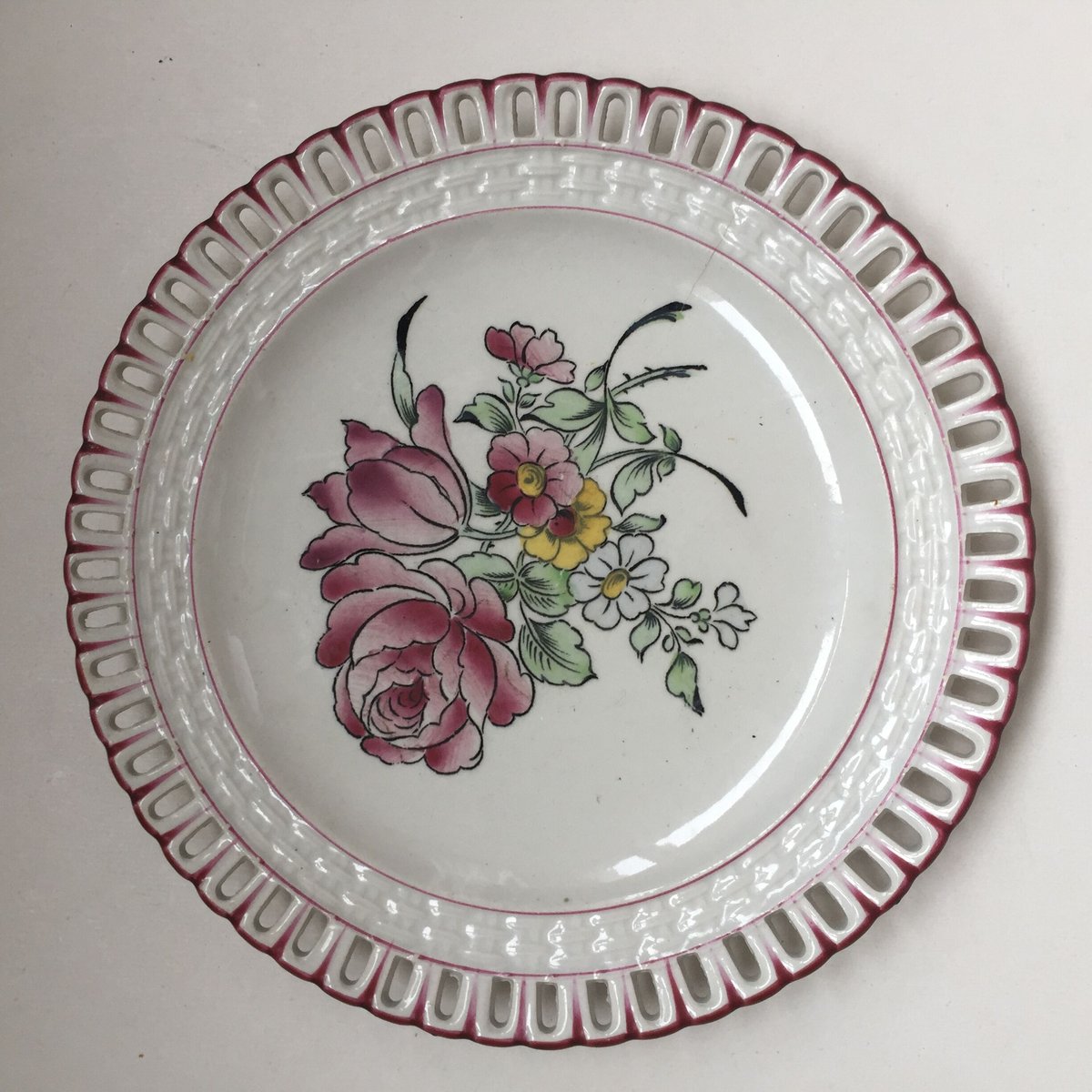 ひまわり様フランスヴィンテージ　リュネヴィル パニエプレート18,5cm /2枚 ひまわり様フランスヴィンテージ リュネヴィル パニエプレート18