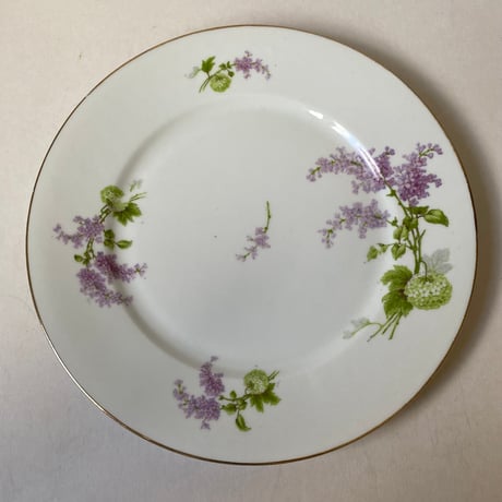 1900年代　リモージュ　J.B.T et cie　ベルポー　ディナー・プレート　リラとブール・ド・ネージュ柄　1−１２