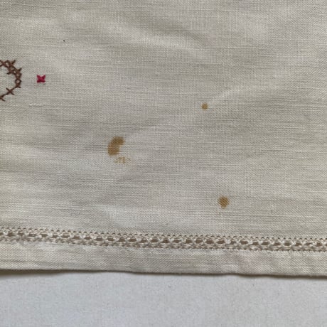 1950年代　プチ・ナップとセルヴィエット　コットン　マルチカラー刺繍