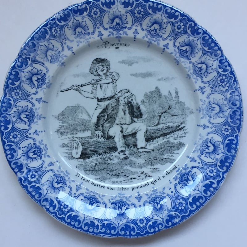 19世紀後半頃 ハンドペイントの絵皿 A 19世紀後半頃 ハンドペイントの絵皿 A 19世紀後半頃 ハンドペイントの