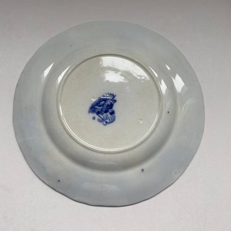 19世紀　ミントン　ディナープレート　星型の花　ブルー