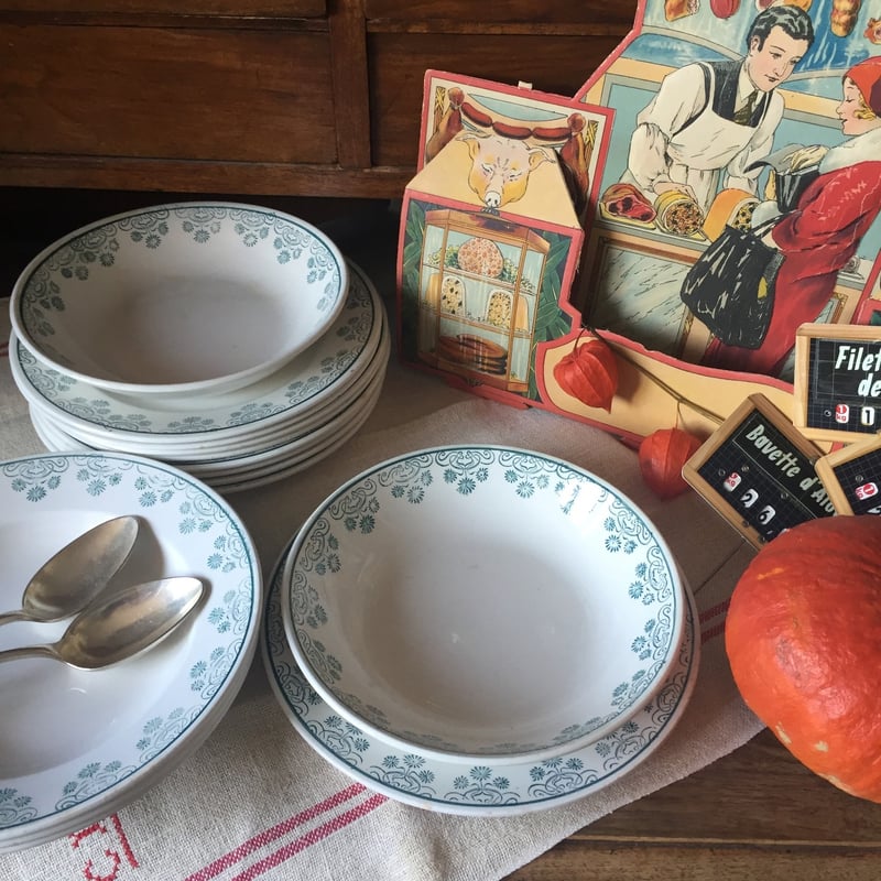 フランスアンティーク食器 サルグミンヌ ディゴワン スープ皿