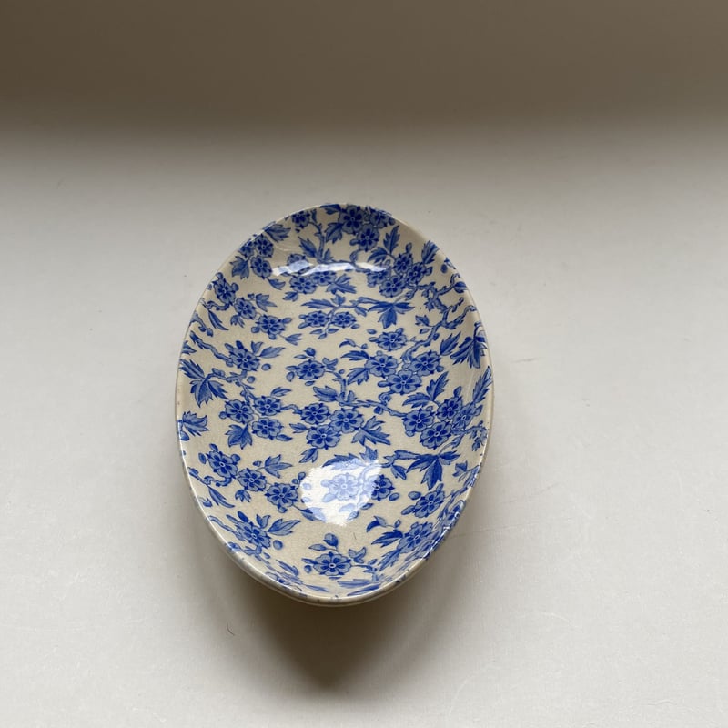 マーストリヒト陶器製ポット小花柄ブルーオランダ検フランスアンティーク