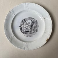 19世紀　TM & Cie グリニー　おしゃべりなお皿　グリザイユ　６点セット