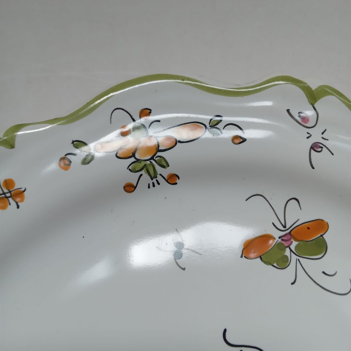 フランスアンティーク　ディナープレート　ぽってり　23cm ムスティエ フランスアンティーク ディナープレート ぽってり 23cm ムスティエ