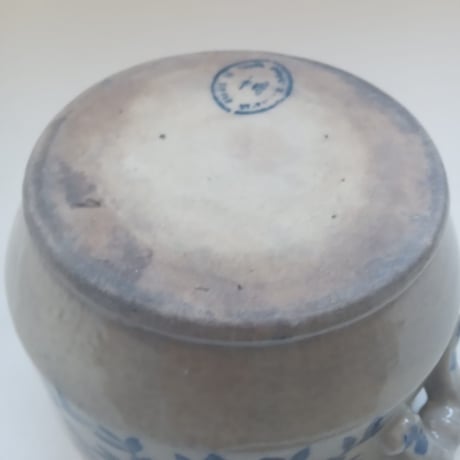 １９００年　サン・ヴァリエール　キャセロール（蓋なし）グレ　ブルーの小花柄