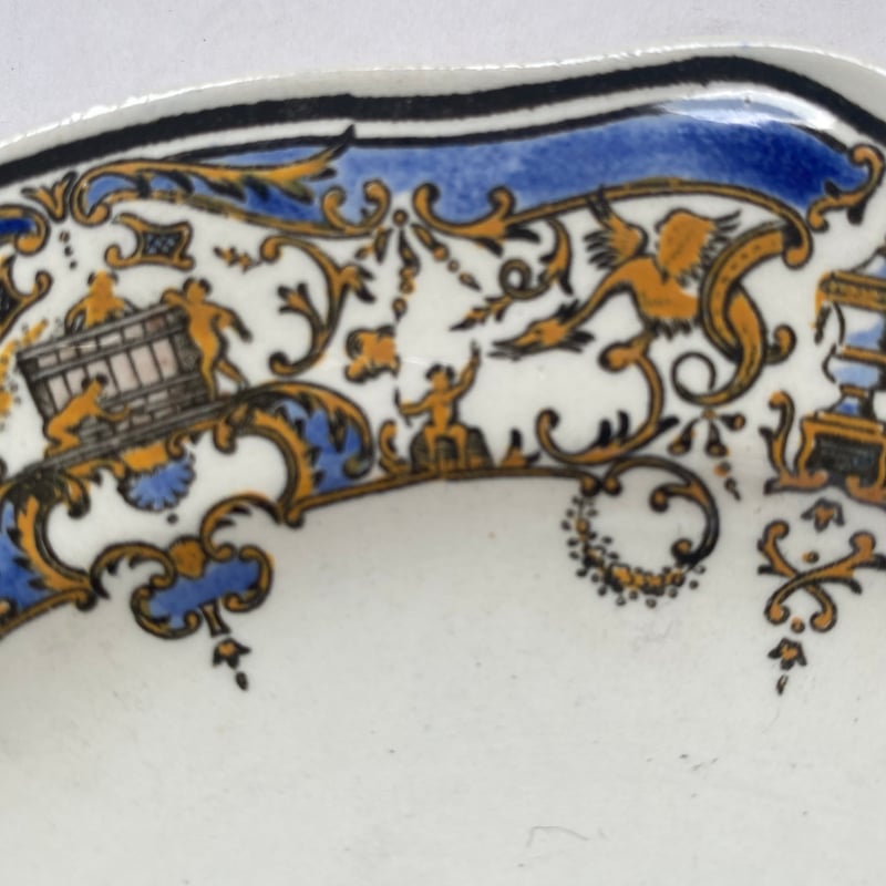 希少 ジアン GIEN 飾り皿 ハンドペイント フランス ルネサンス 1900年