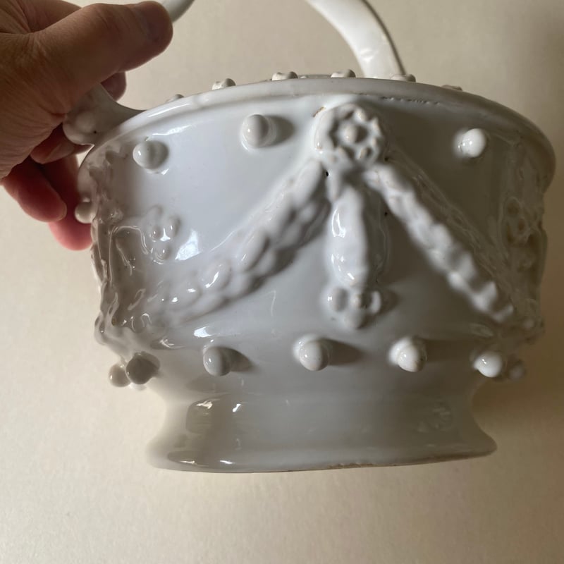 C 20世紀中期 マリコルヌ エミール・テシエ ポプリ(蓋なし) 白い陶器