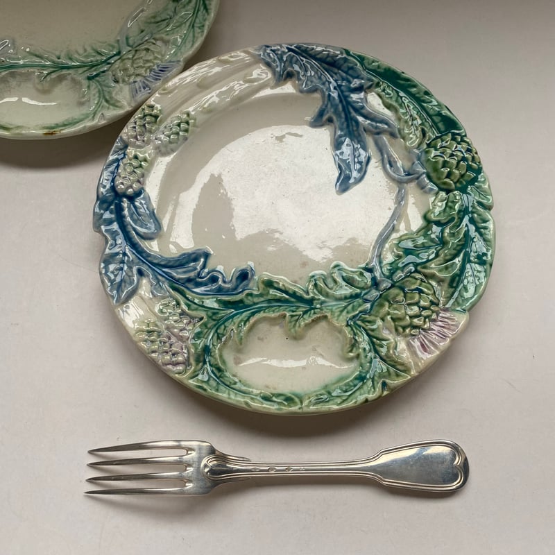 19世紀 フィヴ・リール アスパラガス・アーティチョーク・プレート