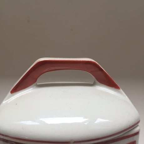 1920年代　キャニスター　陶器　　ルージュのライン　４点セット