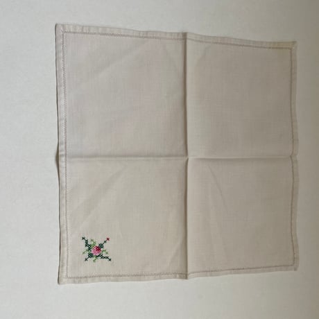1950年代　プチ・ナップとセルヴィエット　コットン　マルチカラー刺繍