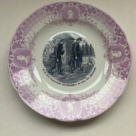 19世紀　ペクソンヌ　おしゃべりなお皿　デザートプレート　ミリタリー　ローズ　１−３