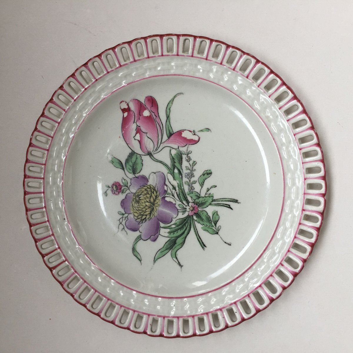 フランスアンティーク　リュネヴィル　luneville　パニエ皿　プレート　バラ fit=scale-down,w=1200