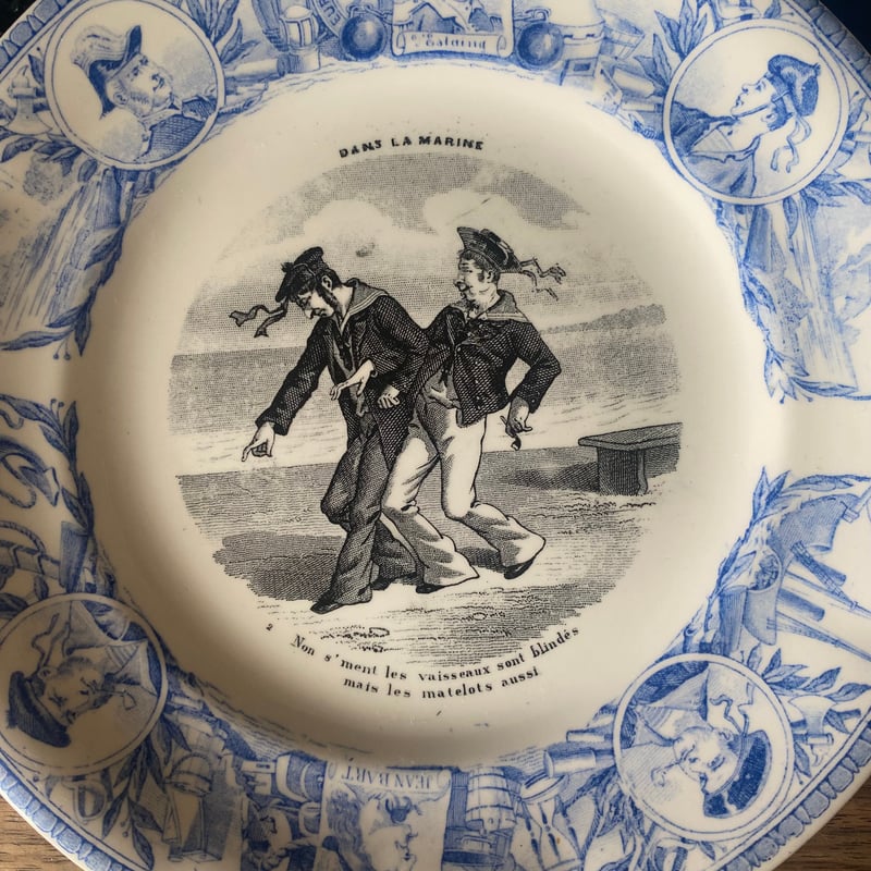 19世紀後半 リュネヴィル ラ・マリン おしゃべりなお皿 デザート