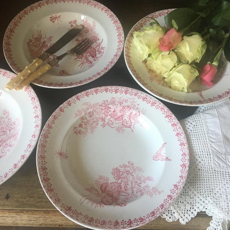 フランス ヴィンテージ デザートプレート サラダプレート パニエモチーフ
