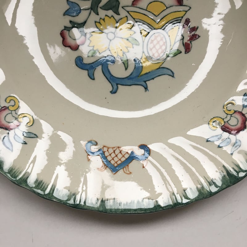 1970年代 ロンウィ ヴュー・ルーアン ディナー・プレート ホルン柄