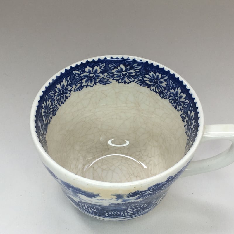 グリンドレー カップ＆ソーサー 風景画 ブルー 3点セット