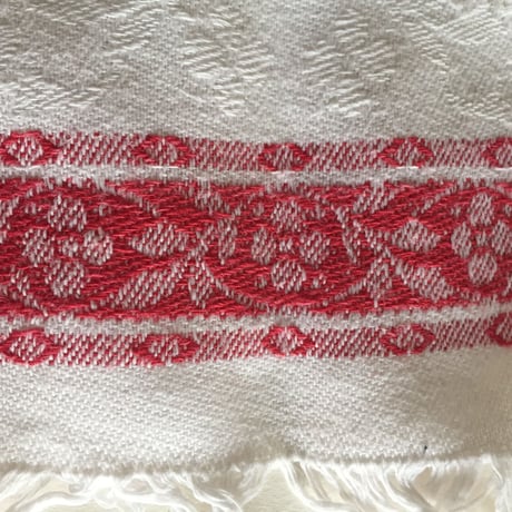 1940年代 ナプキン コットン レッドライン イニシアル刺繍入り