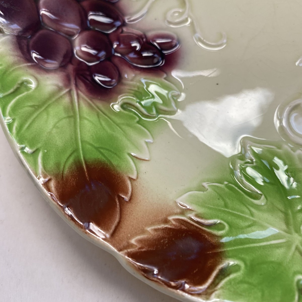 1900年 デザートプレート バルボティーヌ ぶどう柄 1−4 | campagne à