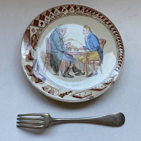 19世紀後半　サルグミンヌ　レ・ジュ　おしゃべりなお皿　デザートプレート　Aランク  １−３