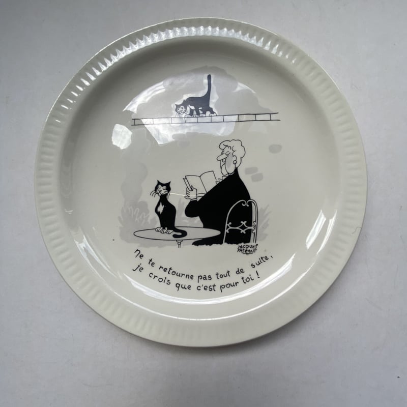 フランス　風刺画柄　アンティーク皿　5枚セット フランス 風刺画柄 アンティーク皿 5枚セット フランス 風刺画柄