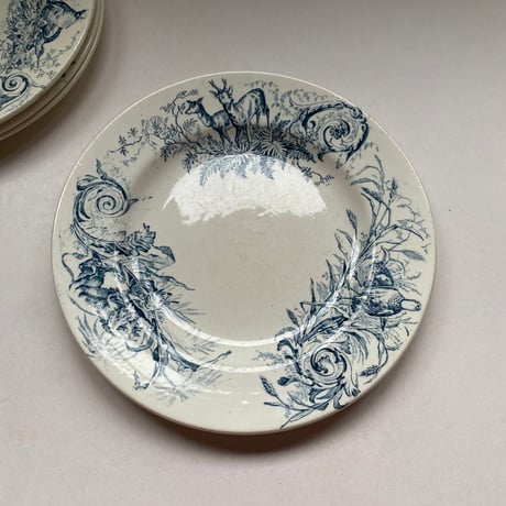 フランスアンティーク／サンクレモン窯　プレート4枚 フランスアンティーク／サンクレモン窯 プレート4枚