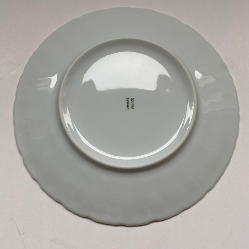 20世紀中期 リモージュ デザートプレート マーガレット・レリーフ 白磁