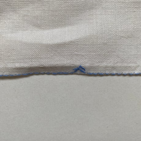 20世紀前半　プチ・ナップとセルヴィエット　セット　メティス　ブルーの刺繍