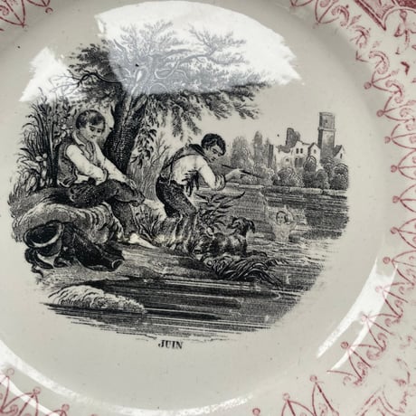19世紀　ディゴワン・サルグミンヌ　おしゃべりなお皿　デザートプレート　6月