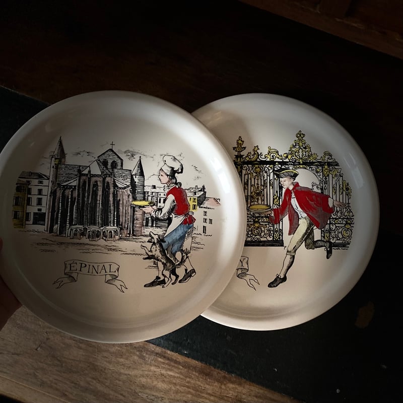 20世紀中期 サラン ディナー・プレート ロレーヌ地方の町 1-5