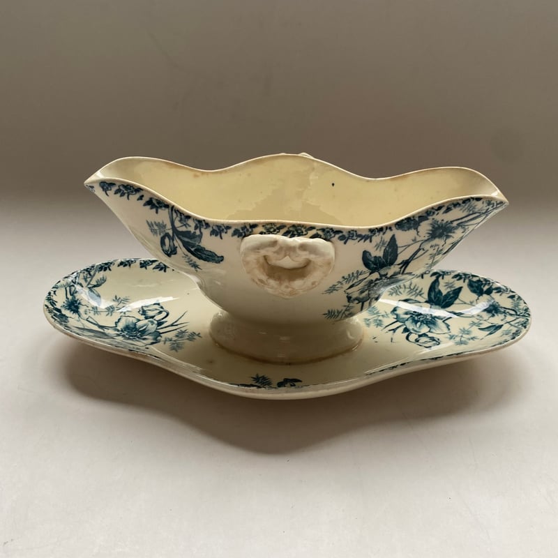 美品　19世紀　ジアン　鳥さんのソーシエール　フランスアンティーク 美品19世紀ジアン鳥さんのソーシエールフランスアンティーク
