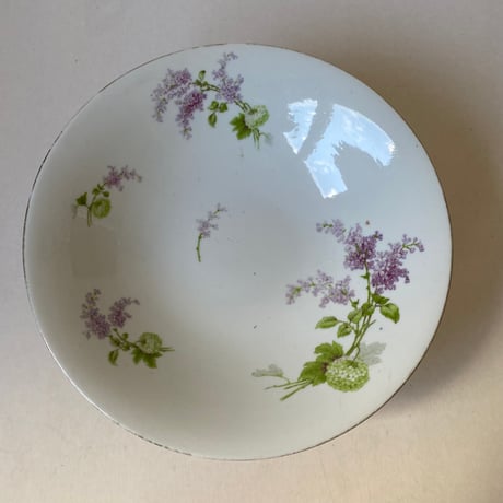 1900年代　リモージュ　J.B.T et cie　ベルポー　コンポティエ　リラとブール・ド・ネージュ柄