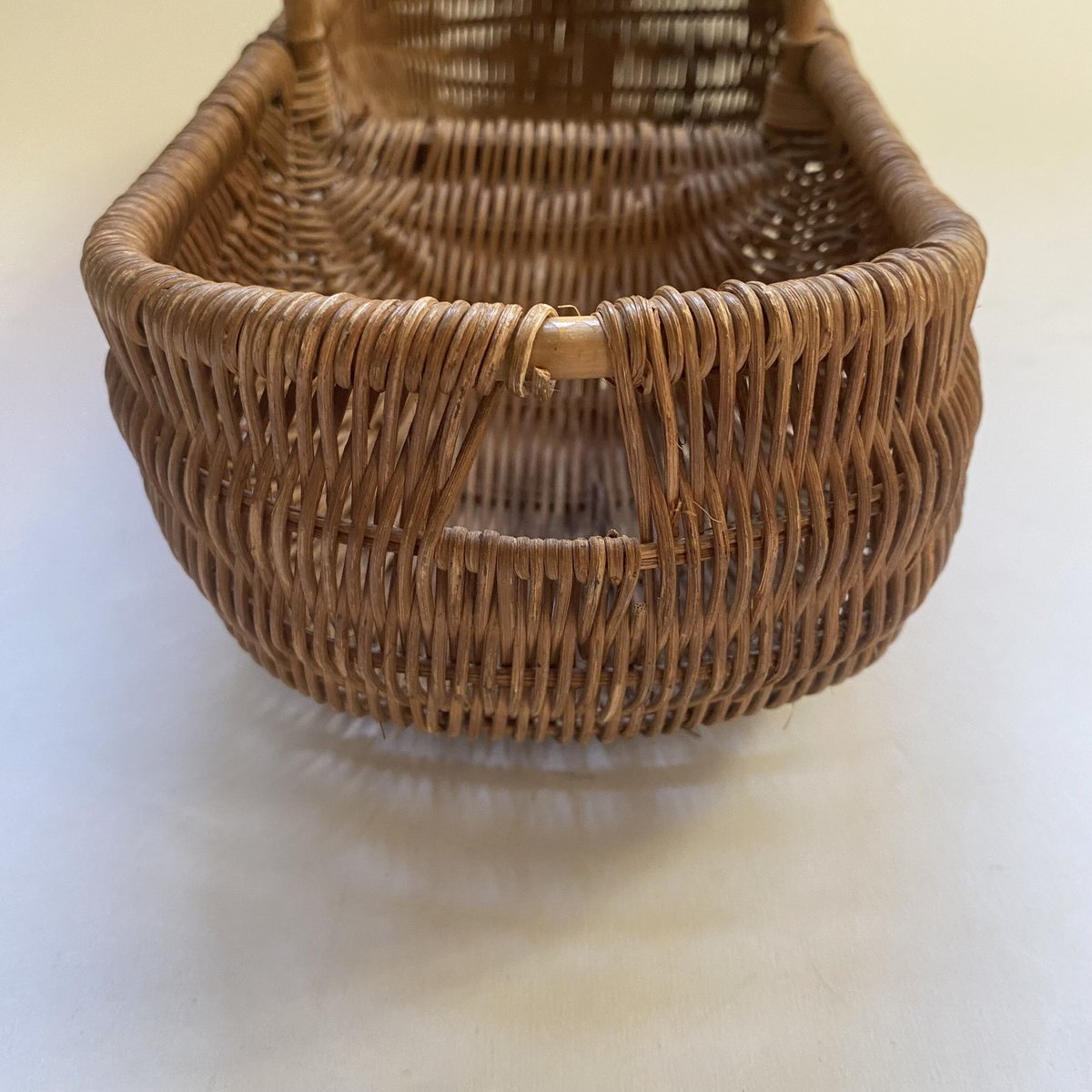【未使用品】フランス ヤナギ細工の収穫かご 20世紀後半 パニエ 収穫かご やなぎ製 ピーナッツがた 3