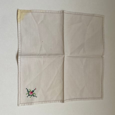1950年代　プチ・ナップとセルヴィエット　コットン　マルチカラー刺繍