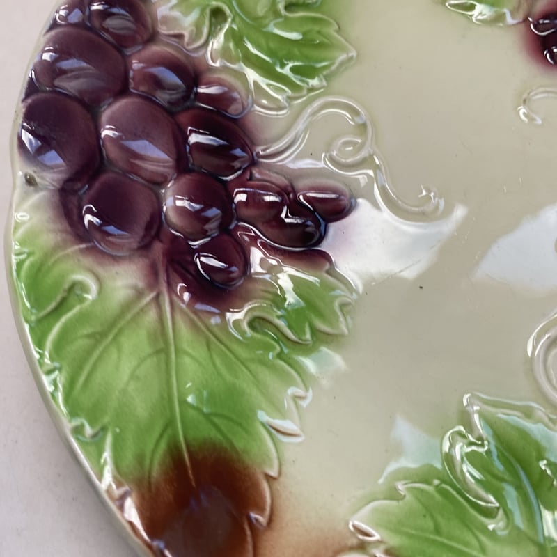 バルボルティーヌ、ぶどう柄、プレート、フランスアンティーク 1900年 デザートプレート バルボティーヌ ぶどう柄 1−4