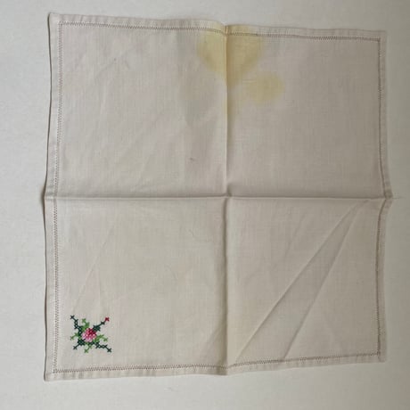 1950年代　プチ・ナップとセルヴィエット　コットン　マルチカラー刺繍