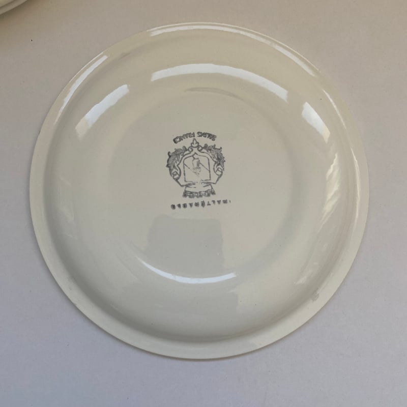 1950年 サラン デザートプレート 白い陶器 2枚セット 1-6 1950年 サラン デザートプレート 白い陶器 2枚セット 1-6