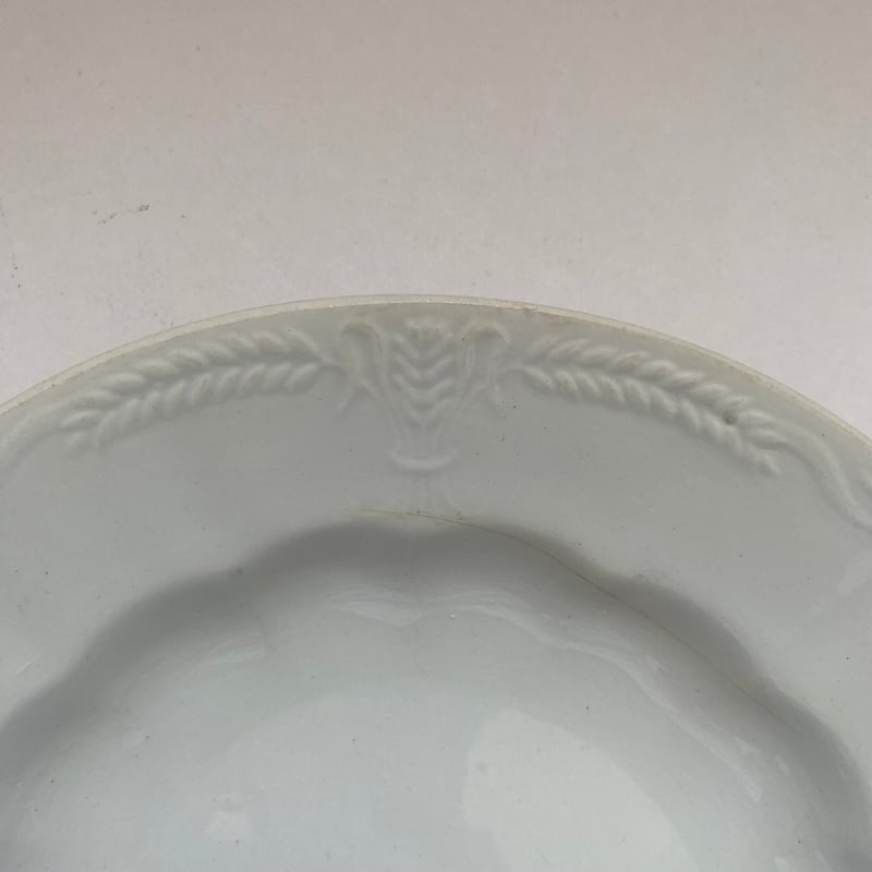 1930年代 サンタマン スーププレート ブレ・レリーフ 白陶器