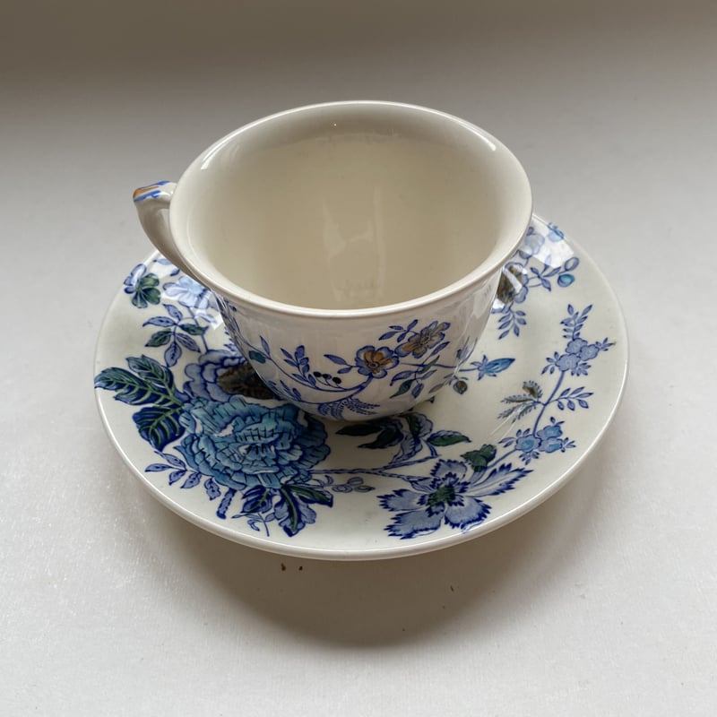 20世紀後半 メイソンズ ベルべデーレ カップ＆ソーサー ブルーのバラ柄