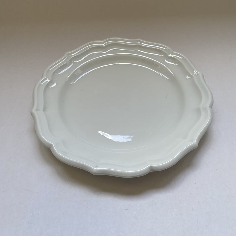 【美品】 フランスアンティーク 花リム ディナープレート ショワジールロワ窯 フランスアンティーク 花リム ディナープレート