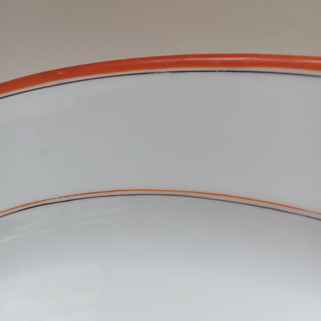 １９３０年代　プラ・オーヴァル　白磁　オレンジ・ライン