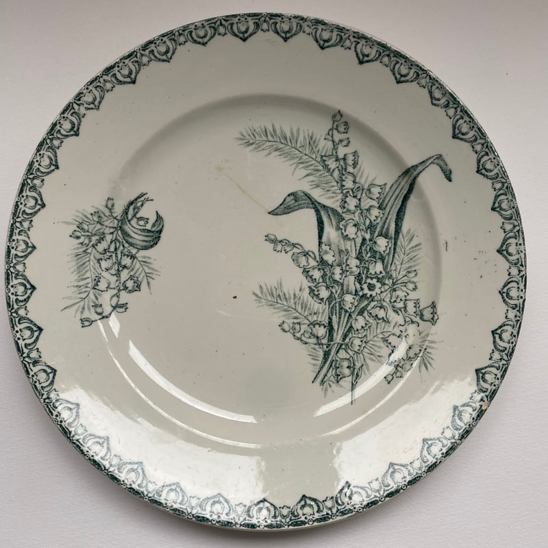 ハマースレイ　すずらん　サンドイッチ　プレート　トレイ 19世紀後半 サンタマン ミュゲ デザートプレート すずらん柄 1−4